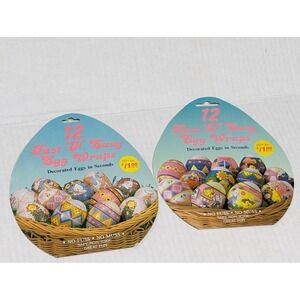 VTG (2) Easter Egg decorating Kits With Wrappers egg wraps